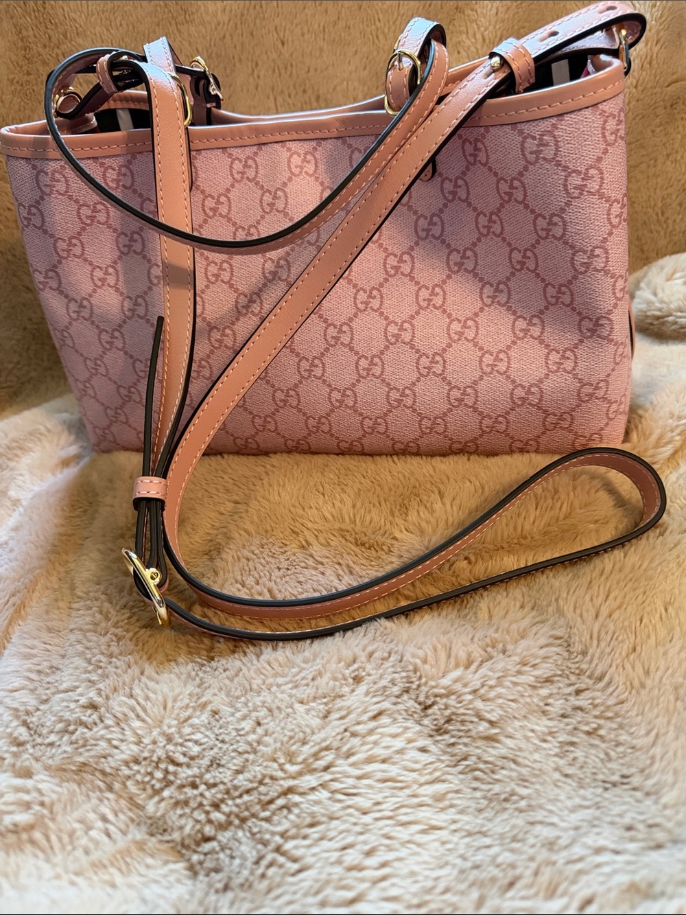 Pink Canvas Crossbody with Leather Trim